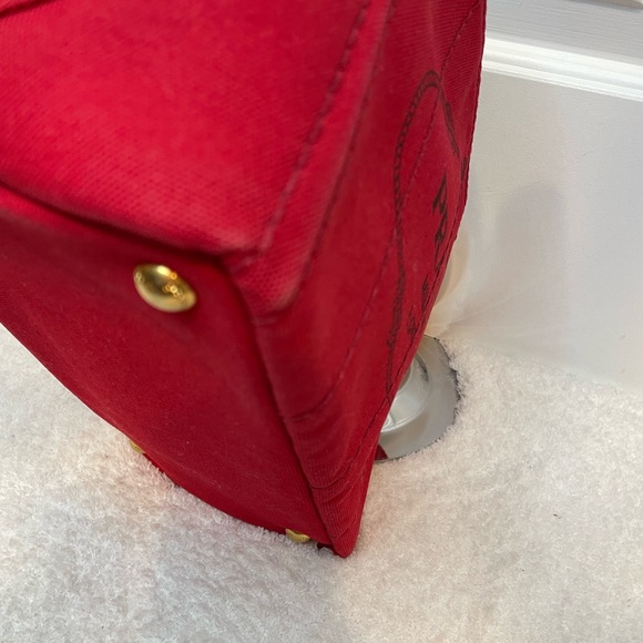 Prada Canapa Mini Canvas Red Tote- excellent condition - Picture 6 of 16
